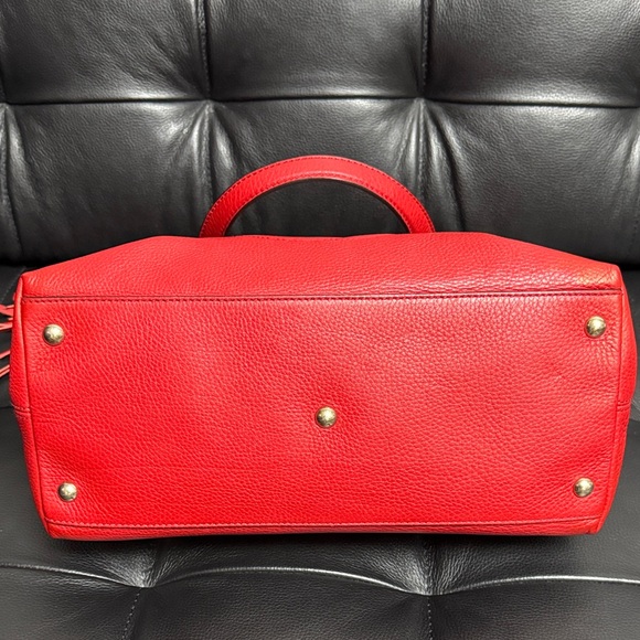 Gucci Soho Red Leather Shoulder Bag with Gold Chain and Leather Tassel - Picture 5 of 15